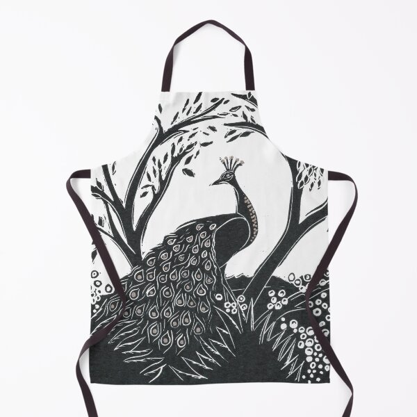 Item preview, Peacock Linocut in green designed and sold by Maddy Bennett.