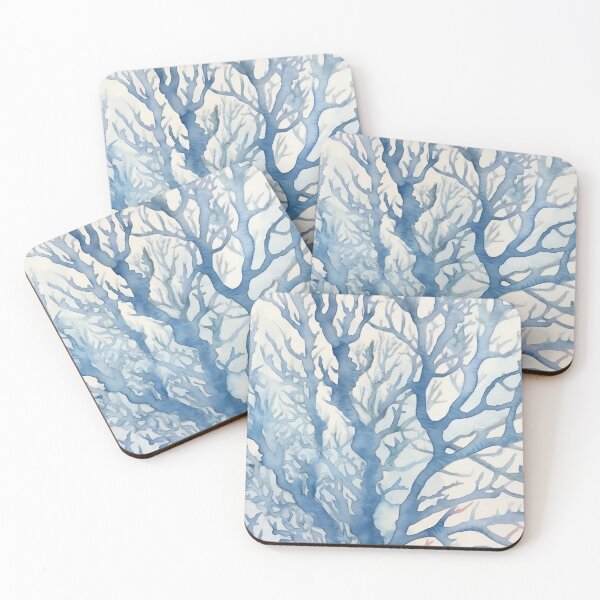 Item preview, Blue Marine Coral in Captivating Watercolor designed and sold by Bebichic.