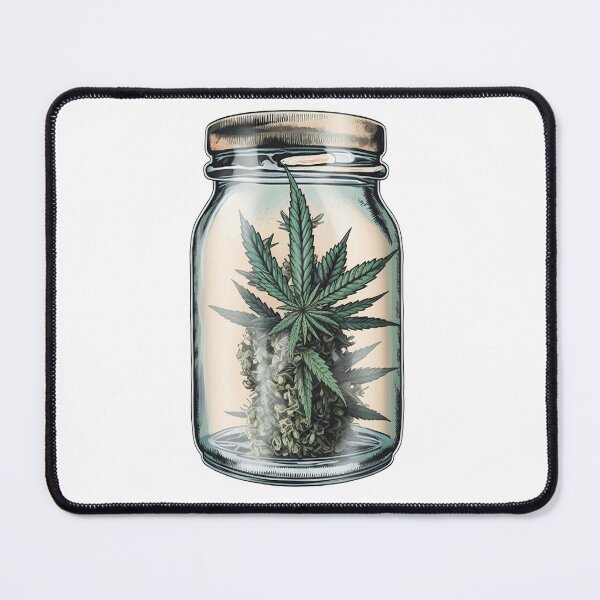 Item preview, A Jar of Cannabis Bud and Green Leaf designed and sold by Tuong Nguyen.
