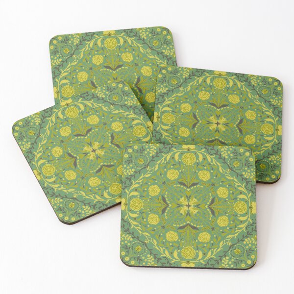 Item preview, Floral tiles in green designed and sold by Katerina Mitkova Kirilova.