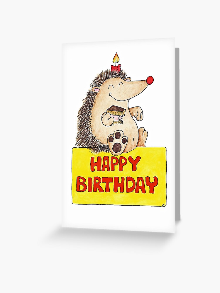 Carte De Vœux Herisson D Anniversaire Par Nicolejanes Redbubble