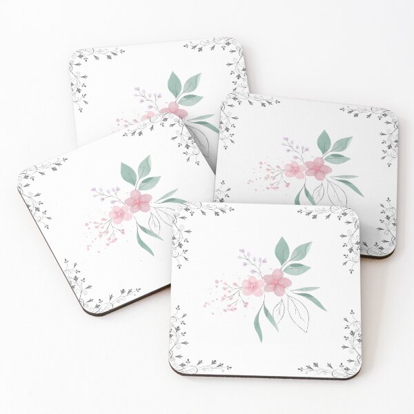 Item preview, Baby pink flower and Greek fret. designed and sold by coffeeflavour.