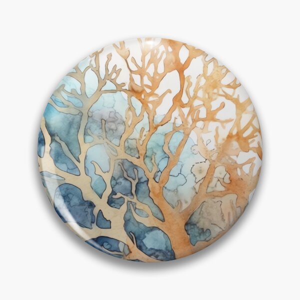 Item preview, Coral Symphony Watercolor in Orange and Blue designed and sold by Bebichic.
