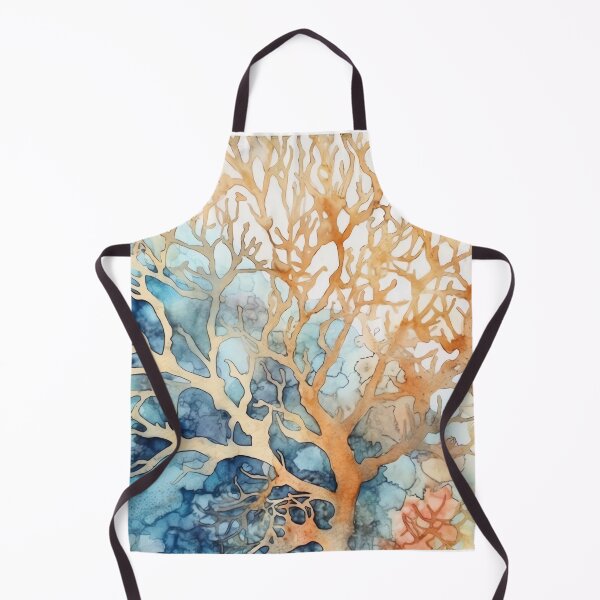 Item preview, Coral Symphony Watercolor in Orange and Blue designed and sold by Bebichic.
