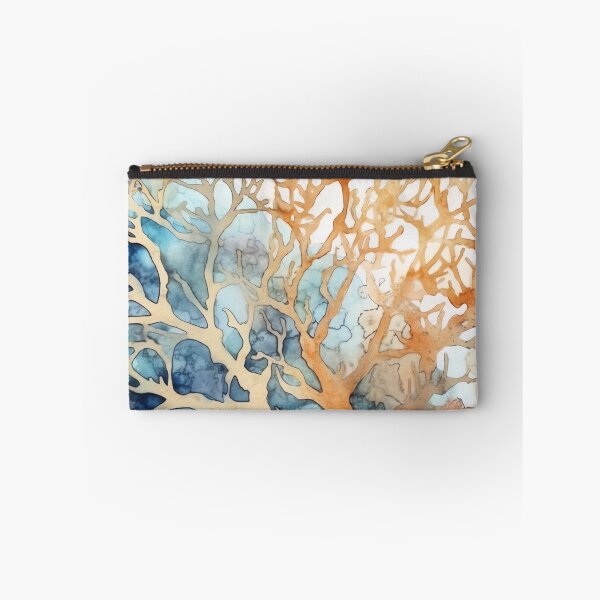 Item preview, Coral Symphony Watercolor in Orange and Blue designed and sold by Bebichic.