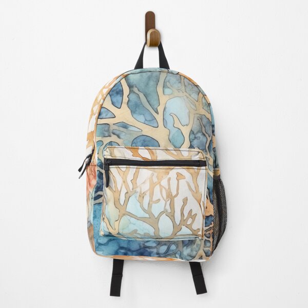 Item preview, Coral Symphony Watercolor in Orange and Blue designed and sold by Bebichic.