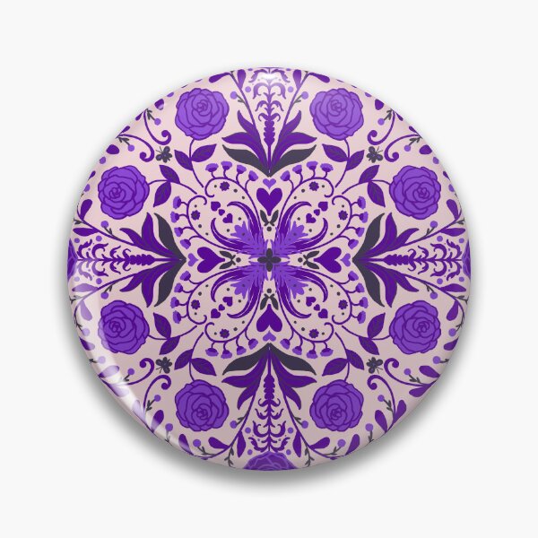 Item preview, Floral tiles in violet and cotton candy pink designed and sold by Katerina Mitkova Kirilova.