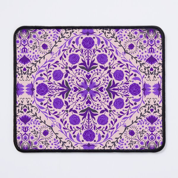 Item preview, Floral tiles in violet and cotton candy pink designed and sold by Katerina Mitkova Kirilova.