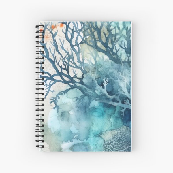 Item preview, Coral Symphony Watercolor in Teal Blue designed and sold by Bebichic.
