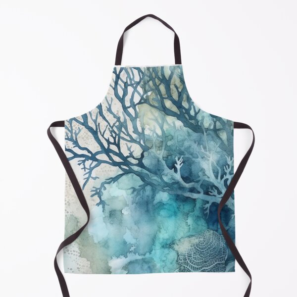 Item preview, Coral Symphony Watercolor in Teal Blue designed and sold by Bebichic.