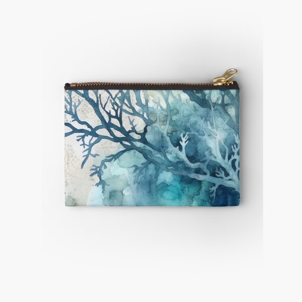Item preview, Coral Symphony Watercolor in Teal Blue designed and sold by Bebichic.
