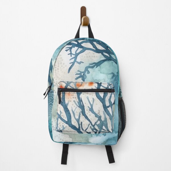 Item preview, Coral Symphony Watercolor in Teal Blue designed and sold by Bebichic.