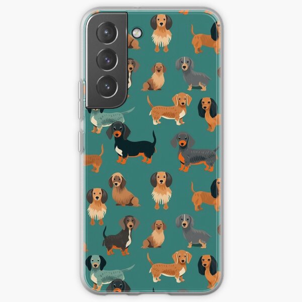 Dashing Dachshunds: Adorable paw prints Samsung Galaxy Soft Case