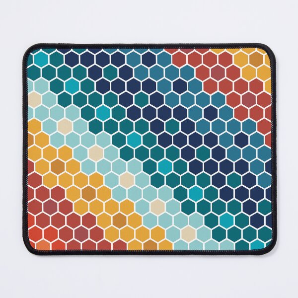 Item preview, Colorful Retro Floral Mosaic Hexagon Pattern designed and sold by idovedesign.