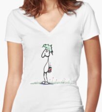 Can of Beans Women's Fitted V-Neck T-Shirt