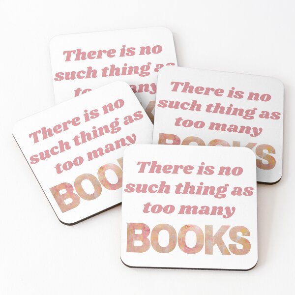 Item preview, There is no such thing as too many books pink  designed and sold by marianarussoart.