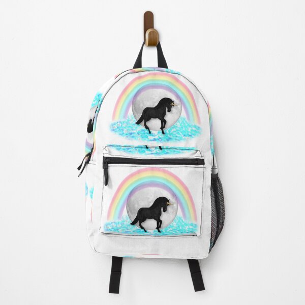 Item preview, Black Unicorn with a Rainbow and the Moon designed and sold by KC Morcom.