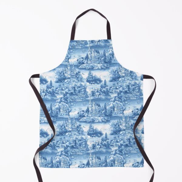Item preview, Fairy castle blue china designed and sold by Alessandro Remo Mazzoni Remotextiles.