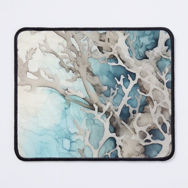 Item preview, Coral Symphony Watercolor in Light Grey and Blue designed and sold by Bebichic.