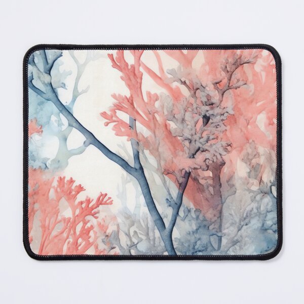 Item preview, Coral Symphony Calming Watercolor in Light Red and Blue designed and sold by Bebichic.