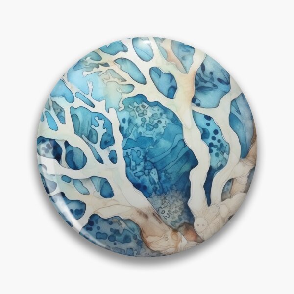 Item preview, Coral Symphony Watercolor in Orange and turquoise Blue II designed and sold by Bebichic.