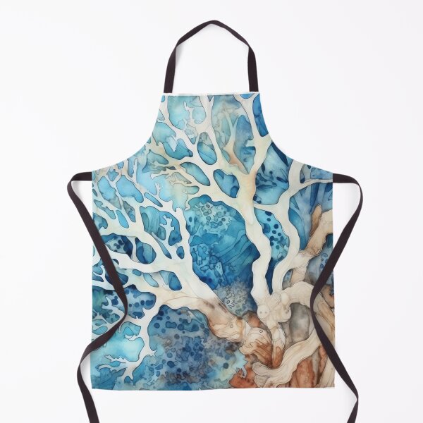 Item preview, Coral Symphony Watercolor in Orange and turquoise Blue II designed and sold by Bebichic.