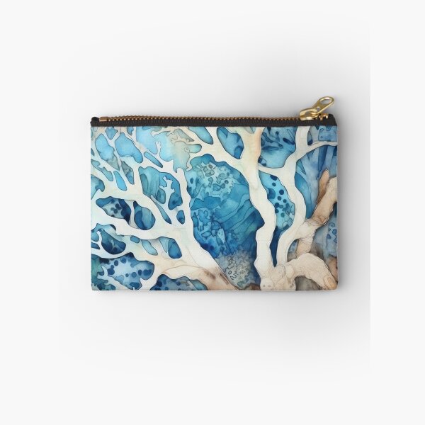 Item preview, Coral Symphony Watercolor in Orange and turquoise Blue II designed and sold by Bebichic.