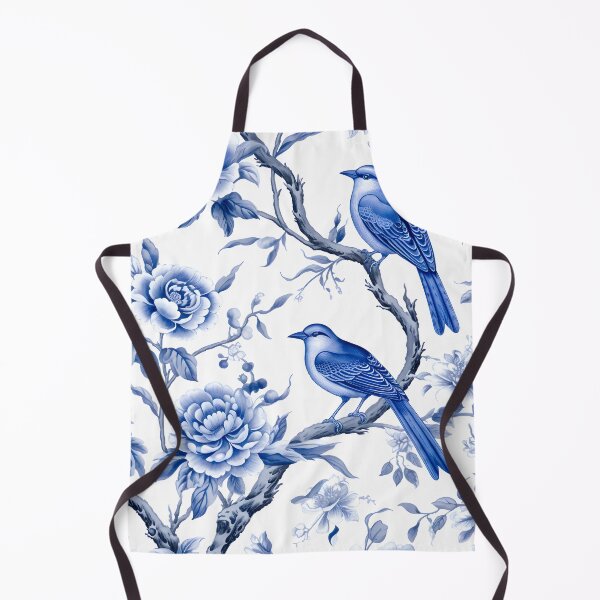 Item preview, Azure Song: Blue Porcelain Birds Pattern designed and sold by SweetRepeat.