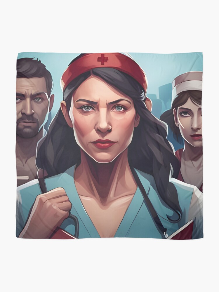 Thumbnail 2 of 3, Scarf, Protesting nurses designed and sold by Colin-Bentham.