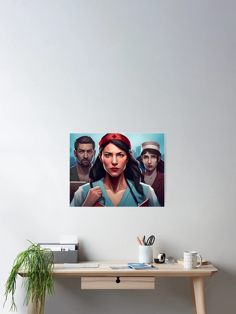 Thumbnail 2 of 3, Poster, Protesting nurses designed and sold by Colin Bentham.