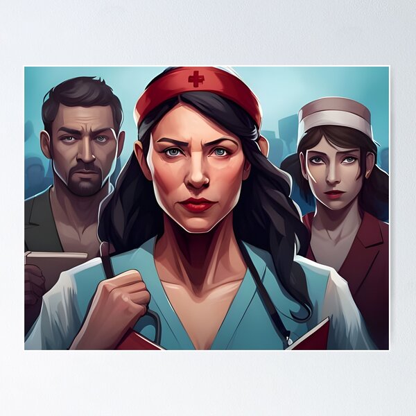 Item preview, Protesting nurses designed and sold by Colin Bentham.