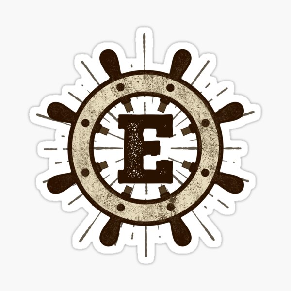 Item preview, Monogram E Vintage Ship Wheel  designed and sold by simplymonogram.