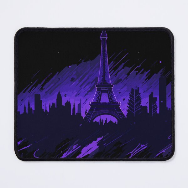 Item preview, watercolor Purple Glow of Paris Skyline at Night designed and sold by Bb-gl.