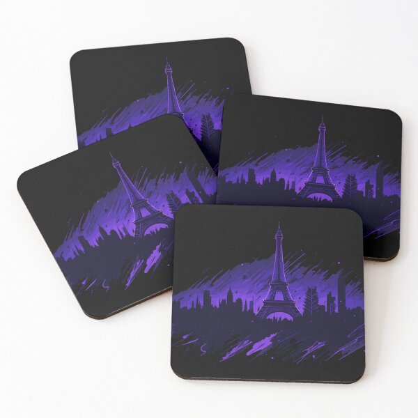 Item preview, watercolor Purple Glow of Paris Skyline at Night designed and sold by Bb-gl.