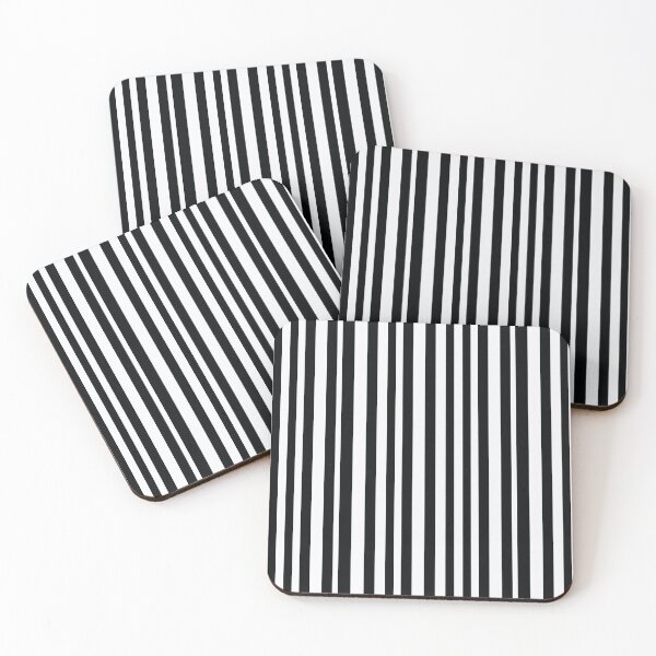 Item preview, Irregular Black and White Stripe Pattern designed and sold by PatternPatty.