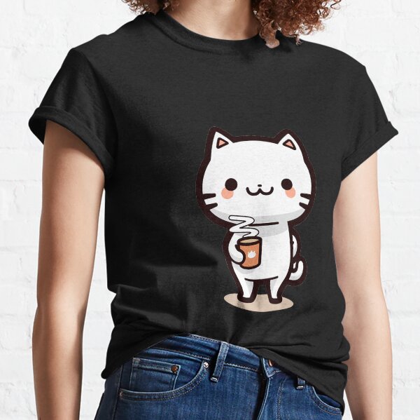 Item preview, Charming Cartoon Cat with Coffee Cup designed and sold by ArtistryHub.