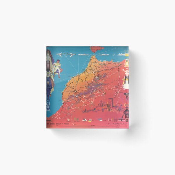 Item preview, Vintage Morocco Map Vintage Pictorial Map of Morocco Travel Art designed and sold by cutesy.