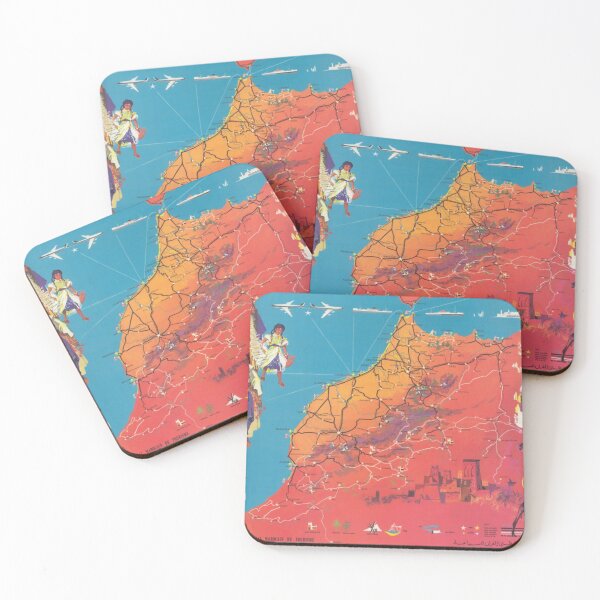 Item preview, Vintage Morocco Map Vintage Pictorial Map of Morocco Travel Art designed and sold by cutesy.