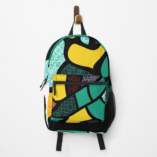 Item preview, Bold Outlined Abstract in Teal Green and Yellows designed and sold by Trevor Hirst.
