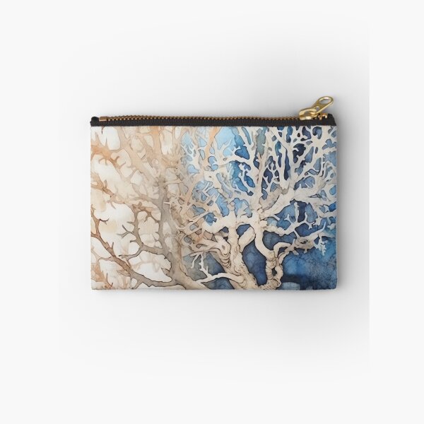 Item preview, Coral Symphony Calming Watercolor in Light Orange and Blue designed and sold by Bebichic.