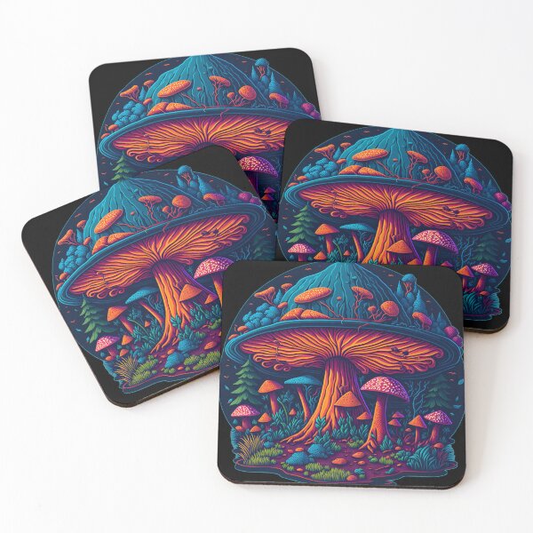 Item preview, Mushroom UV reactive tees designed and sold by ZenStickConcept.