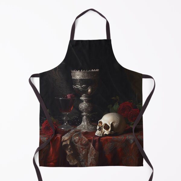 Item preview, Gothic Still Life: Roses, Skull, Wine and Silver Chalice designed and sold by ToTheHeartOfIt.