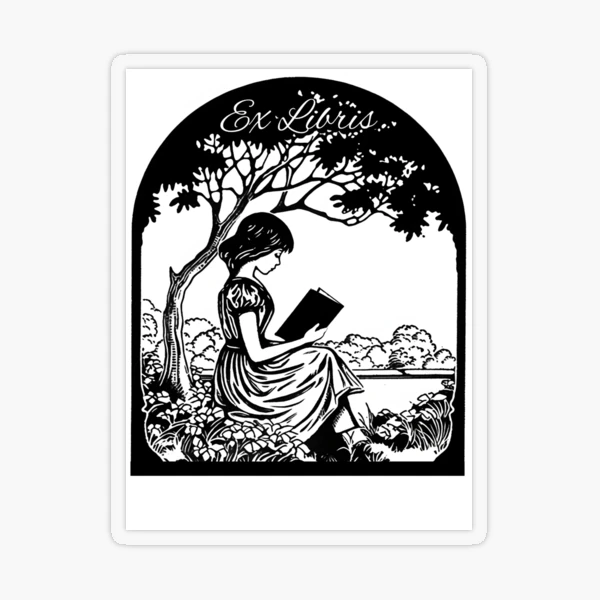 Ex Libris Bookplate for Girls Sticker for Sale by Glenn Slingsby