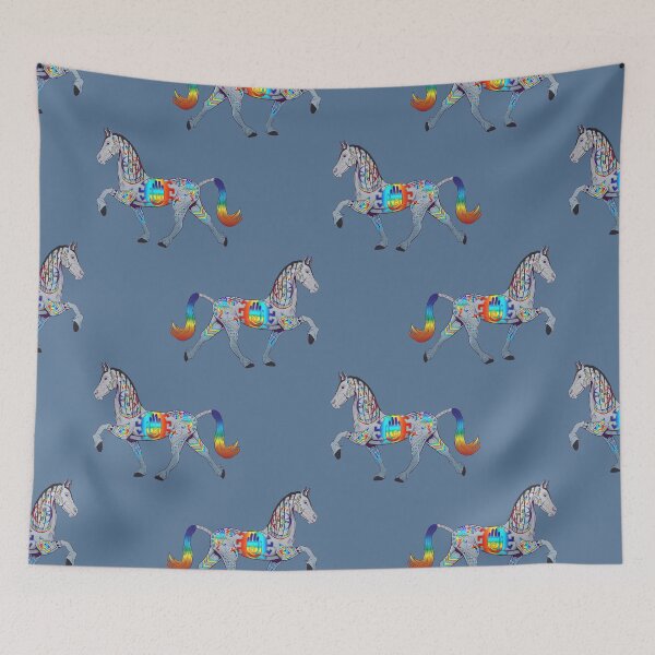 Aperçu de l'œuvre Cheval arc-en-ciel style natif créée et vendue par Caummon Thread.