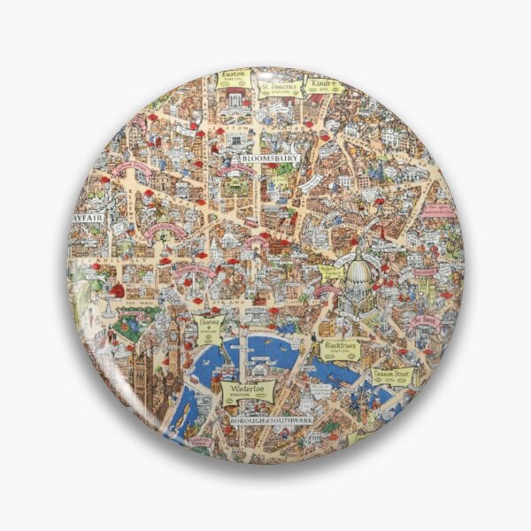 Item preview, Old Pictorial Map of London Map 1948 Vintage Map of London Vintage designed and sold by cutesy.