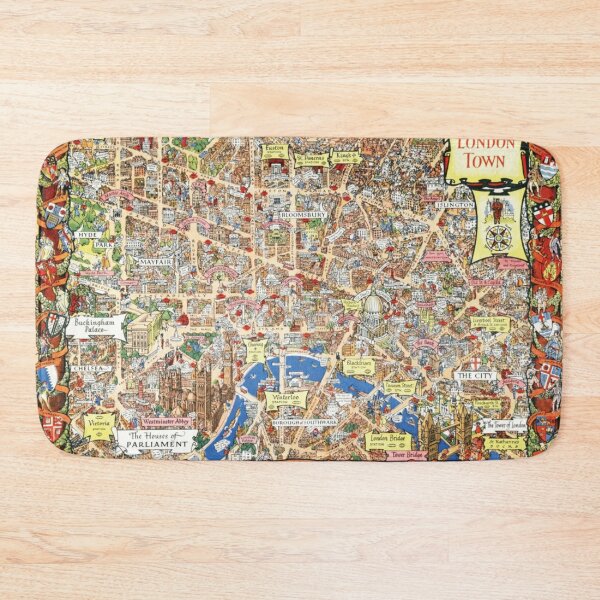 Item preview, Old Pictorial Map of London Map 1948 Vintage Map of London Vintage designed and sold by cutesy.