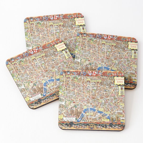 Item preview, Old Pictorial Map of London Map 1948 Vintage Map of London Vintage designed and sold by cutesy.