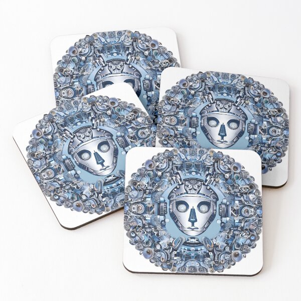 Item preview, Robot's face surrounded by mechanical mandala designed and sold by Edekad.