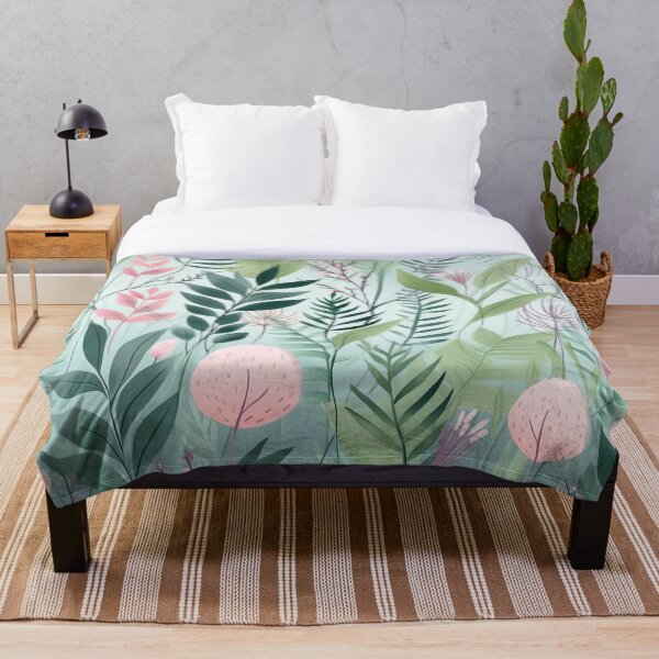 Item preview, pastel colored plant patterns 3 designed and sold by FlaskLab.