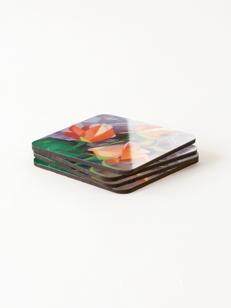 Thumbnail 4 of 5, Coasters (Set of 4), Three Budding Roses designed and sold by DANAROPER.